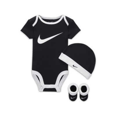 Nike Baby (0-6M) Bodysuit, Hat and Booties Box Set