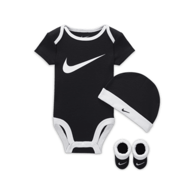 Baby (0-6M) Hat Box Bodysuit, Booties Set. Nike and