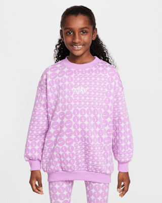 Подростковый свитшот Nike Sportswear Club Fleece Big Kids' (Girls') Oversized Crew-Neck