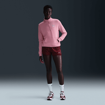Playera de cuello alto con gráfico y medio cierre para mujer Nike Sportswear Club Fleece
