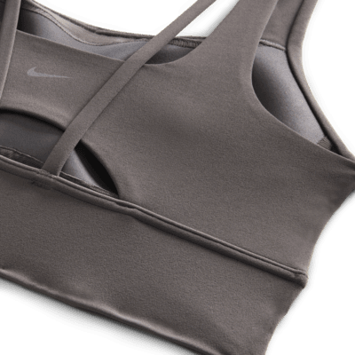 Bra deportivo de media sujeción de corte largo con almohadillas para mujer Nike Zenvy