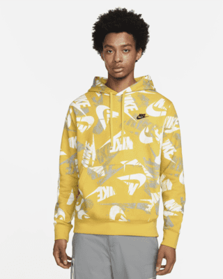 men yellow nike hoodie