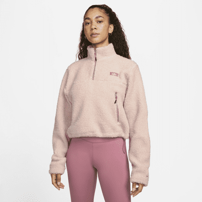 nike pink crop hoodie