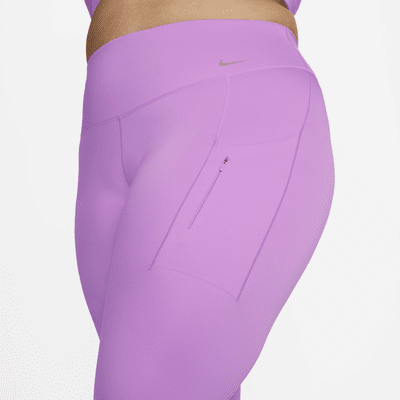 Leggings cropped de tiro alto y sujeción firme con bolsillos para mujer Nike Go (talla grande)