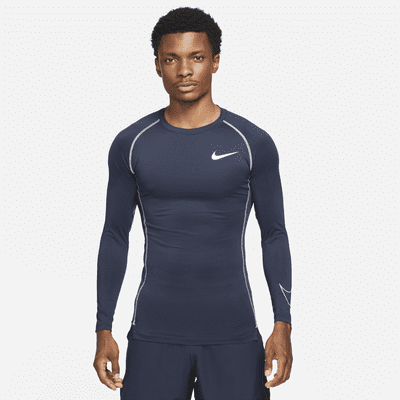 Nike Pro Men Black Solid Tight Fit Long Sleeve MOCK Dri-FIT Training  T-shirt - Price History