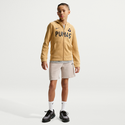 Sudadera con gorro de fútbol Nike de cierre completo para niño talla grande del Pumas UNAM Club