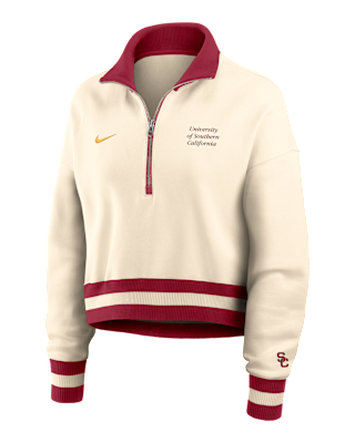 Женские  USC Legacy Nike College Cropped 1/4-Zip Crew