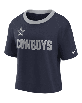 Nike Women's Navy, Silver Dallas Cowboys High Hip Fashion T-shirt -  ShopStyle Activewear Tops