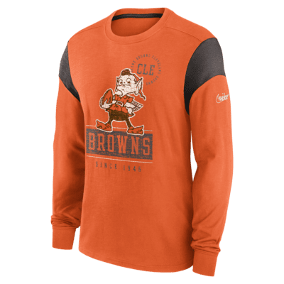 Nike Rewind Playback Helmet (NFL Cleveland Browns) Men's Long-Sleeve T-Shirt