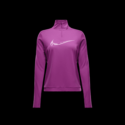 Vêtement deuxième couche de running Dri-FIT à 1/4 de zip Nike Swoosh pour femme