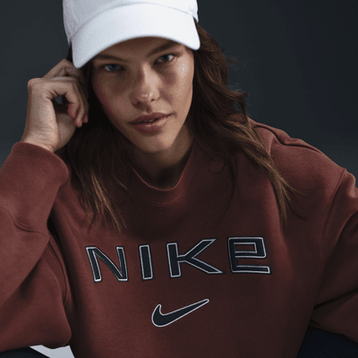 Sweat ultra-oversize à col ras-du-cou et logo Nike Sportswear Phoenix Fleece pour femme