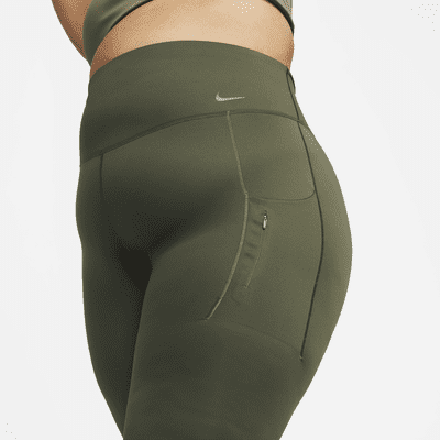 Leggings con bolsillos de 7/8 de tiro alto de sujeción firme para mujer (talla grande) Nike Go