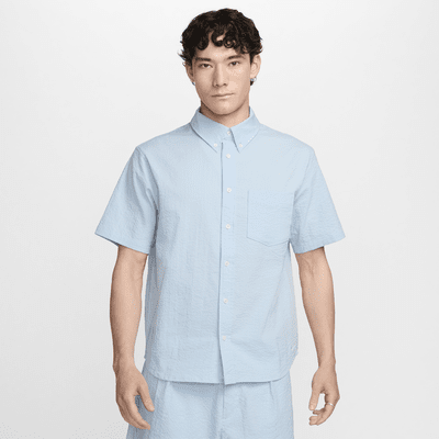 Nike Life Men's Short-Sleeve Seersucker Button-Down Shirt