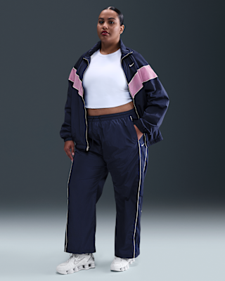 Женские  Nike Windrunner High-Waisted Woven Open-Hem Pants (Plus Size) для бега