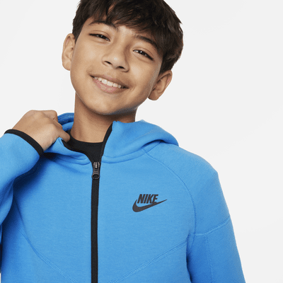 Mikina Nike Sportswear Tech Fleece s kapucí a dlouhým zipem pro větší děti (chlapce)