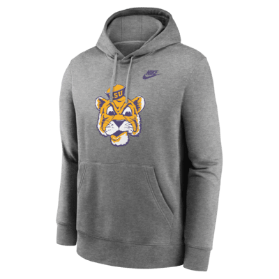 Sudadera con gorro sin cierre universitaria Nike para hombre LSU Tigers Legacy Club Primary Logo