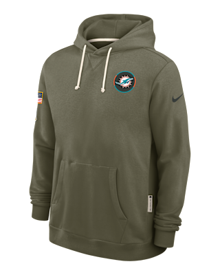Мужское худи Miami Dolphins Salute to Service Sideline Dominant Force Nike Dri-FIT NFL Pullover Hoodie