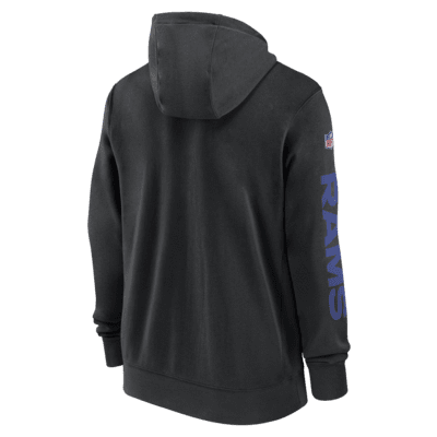 Los Angeles Rams Sideline Team Issue Club Men's Nike Full Zip Hoodie