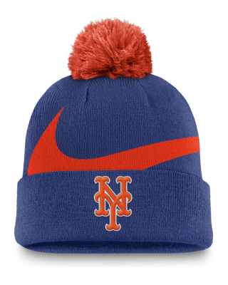 Мужские  New York Mets Peak Nike MLB Cuffed Pom Beanie