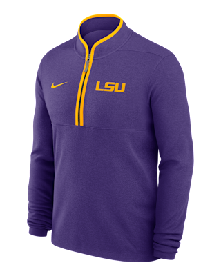 Мужские  LSU Victory Nike Dri-FIT College 1/2-Zip Long-Sleeve Top