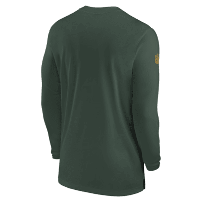 Nike Men's Dri-Fit Sideline Coach (NFL Green Bay Packers) Long-Sleeve Top in Green, Size: Medium | 00M23EE7T-0BK