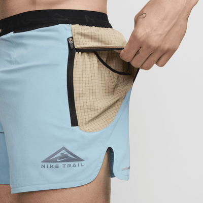 Shorts de correr Dri-FIT de 13 cm con forro de ropa interior para hombre Nike Trail Second Sunrise