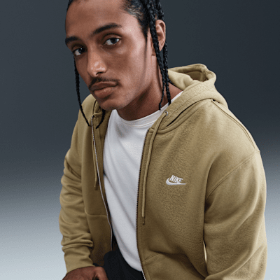 Sudadera con gorro de tejido Fleece y cierre completo para hombre Nike Club