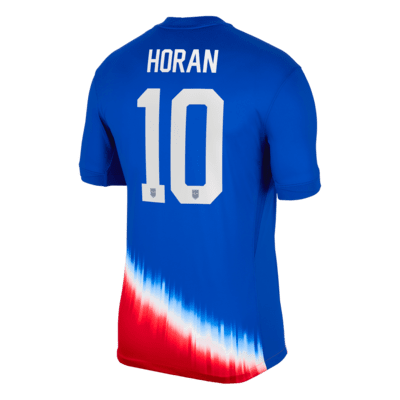 Jersey de fútbol Nike Dri-FIT de la selección nacional de fútbol femenino de Estados Unidos visitante 2024 Stadium Lindsey Horan para hombre