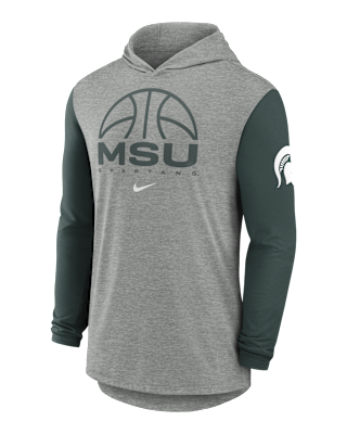 Мужская футболка Michigan State Basketball Nike Dri-FIT College Long-Sleeve Hooded для баскетбола