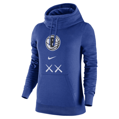 Sudadera con gorro de la NBA con cuello de embudo Nike para mujer Brooklyn Nets Club Fleece 2023/24 City Edition