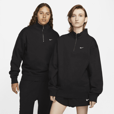 Nike Running swoosh half zip top in black