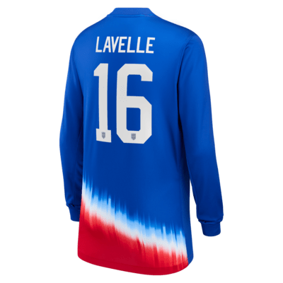 Rose Lavelle USWNT 2024 Stadium Away Big Kids' Nike Dri-FIT Long-Sleeve Soccer Jersey