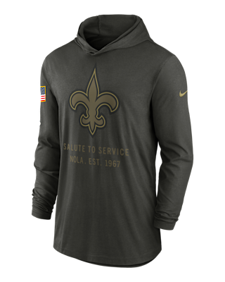 Мужские  New Orleans Saints Salute to Service Sideline Men’s Nike Dri-FIT NFL Long-Sleeve Hooded Top