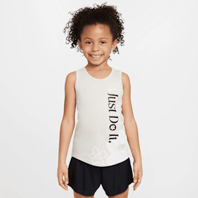 Conjunto de 2 piezas de camiseta de tirantes y shorts de malla Wild Flower Nike Dri-FIT para niños talla pequeña