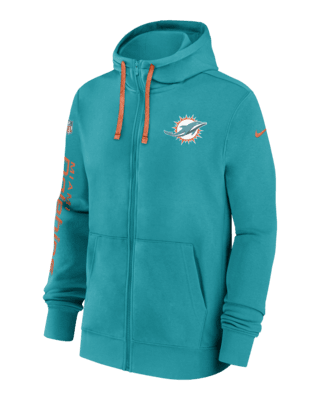 Мужское худи Miami Dolphins Sideline Team Issue Club Nike Full Zip Hoodie