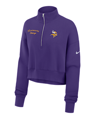 Женские  Minnesota Vikings Phoenix Nike NFL Cropped 1/4-Zip Crew