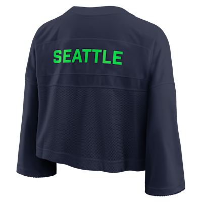 Top cropped Nike Dri-FIT de la NFL para mujer Seattle Seahawks Wide Receiver Jersey Fashion