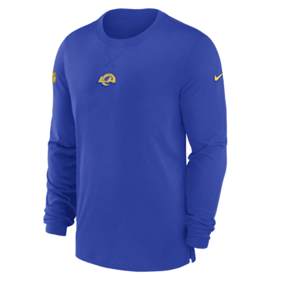 Men's Los Angeles Rams Nike Cream/Heathered Cream Sideline Coaches UV  Performance Long Sleeve T-Shirt