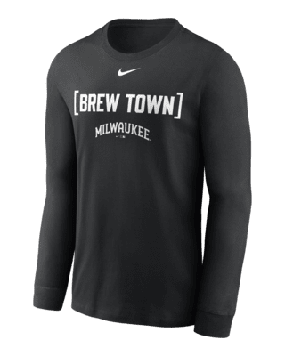 Мужская футболка Milwaukee Brewers Fashion Nike MLB Long-Sleeve