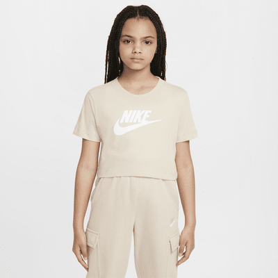 Playera cropped para niña talla grande Nike Sportswear