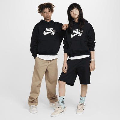 Nike SB Icon Fleece EasyOn Big Kids' Oversized Pullover Hoodie