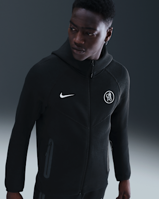 Мужская куртка Chelsea FC Tech Windrunner Nike Total 90 Soccer Fleece Full-Zip для бега