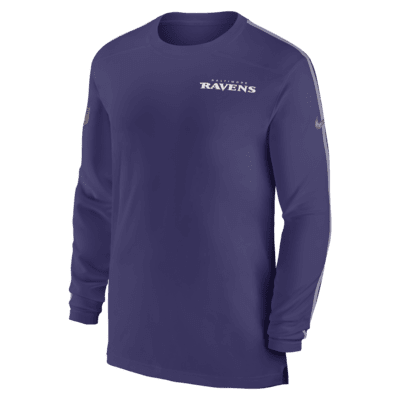 Playera de manga larga Nike Dri-FIT de la NFL para hombre Baltimore Ravens Sideline Coach