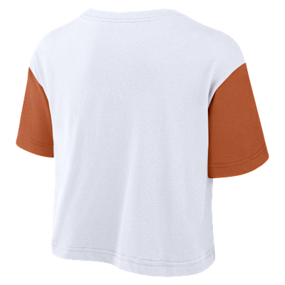 Texas Script Women's Nike Dri-FIT College Cropped T-Shirt