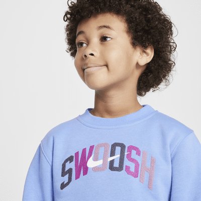 Nike Sportswear Powder Play Little Kids' Lightweight Fleece 2-Piece Crew Set