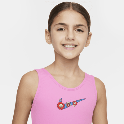 Traje de baño de una pieza con diseño de espalda en U para niñas talla grande Nike Swim