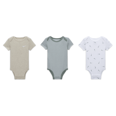 Paquete de tres bodys para bebé (0-9 M) Nike Baby Essentials