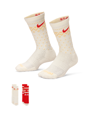 Детские носки Nike Little Kids' Dri-FIT Fairisle Crew Socks (2 Pairs)
