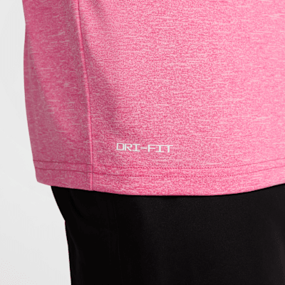 Nike Men's Heathered Short-Sleeve Hydroguard Swimming Top