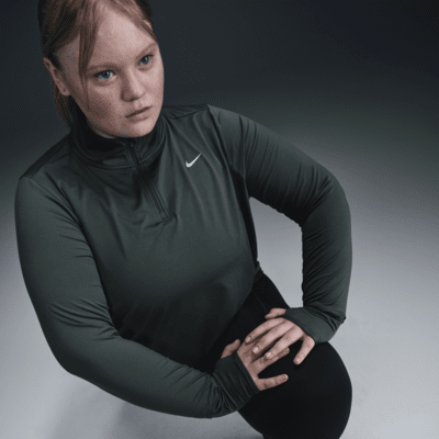 Löpartröja Nike Dri-FIT Swift Element UV med kvartslång dragkedja för kvinnor (Plus Size)